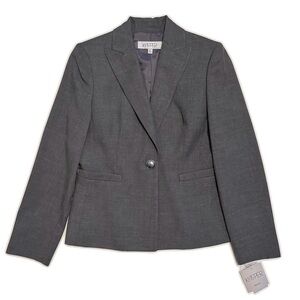 Kasper NEW Gray Professional Blazer Jacket 2P 2 Petite